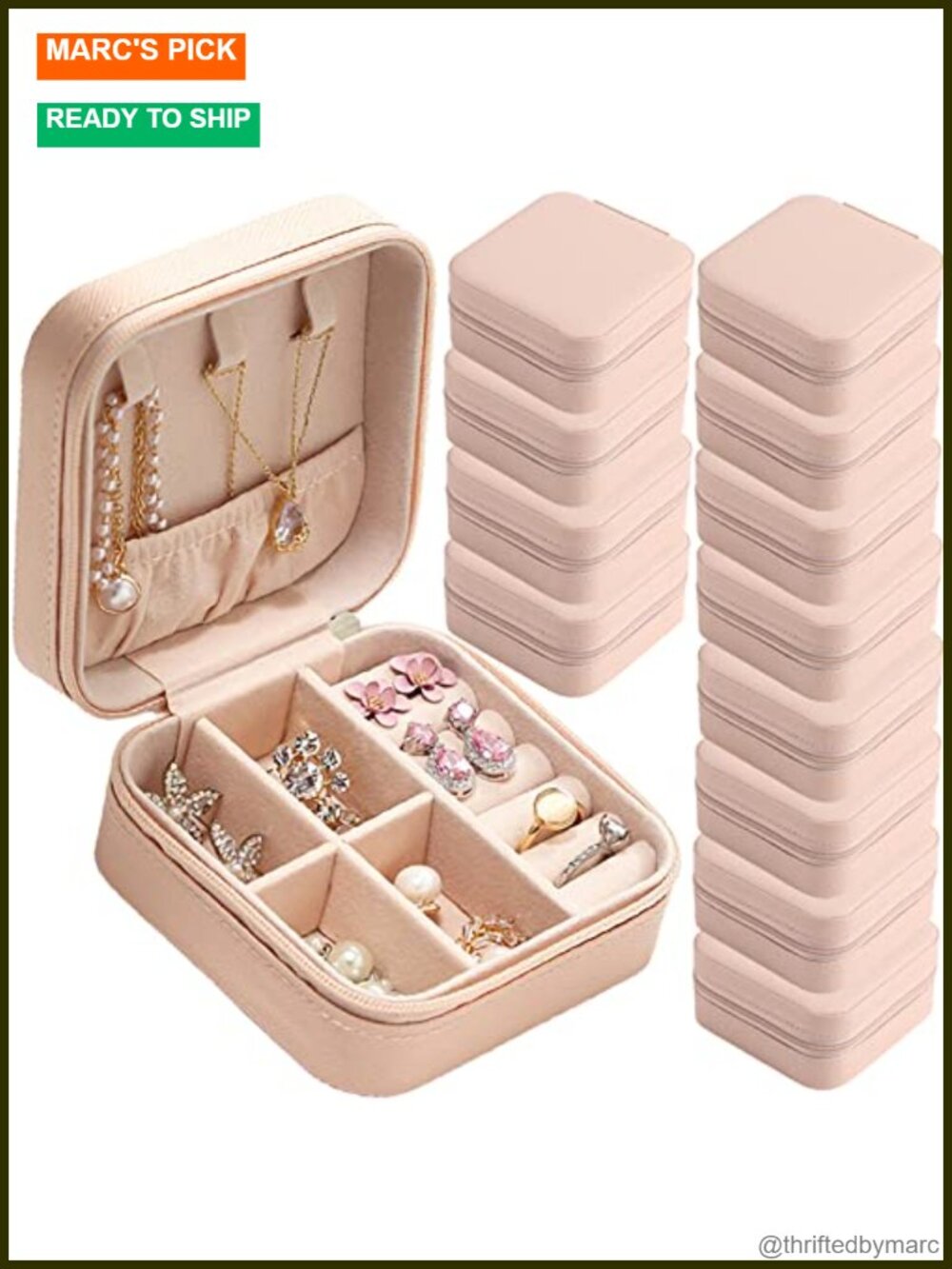 12 Pack Mini Travel Jewelry Case PU Leather Organizer Bridesmaid Gift